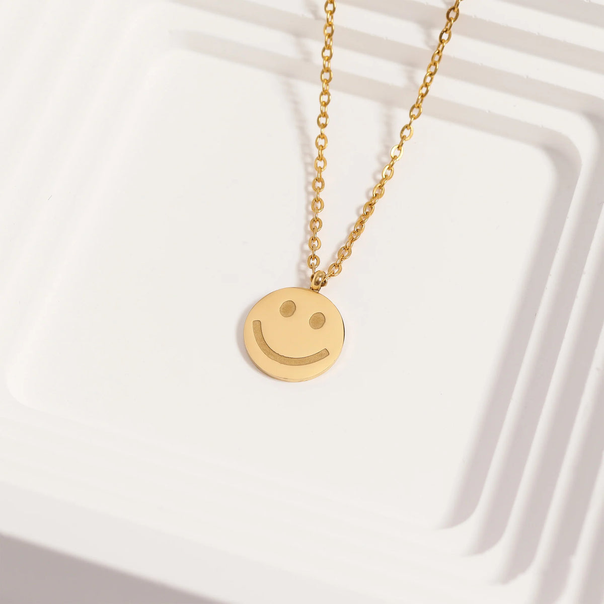 Stainless Steel Smiley Face Charm