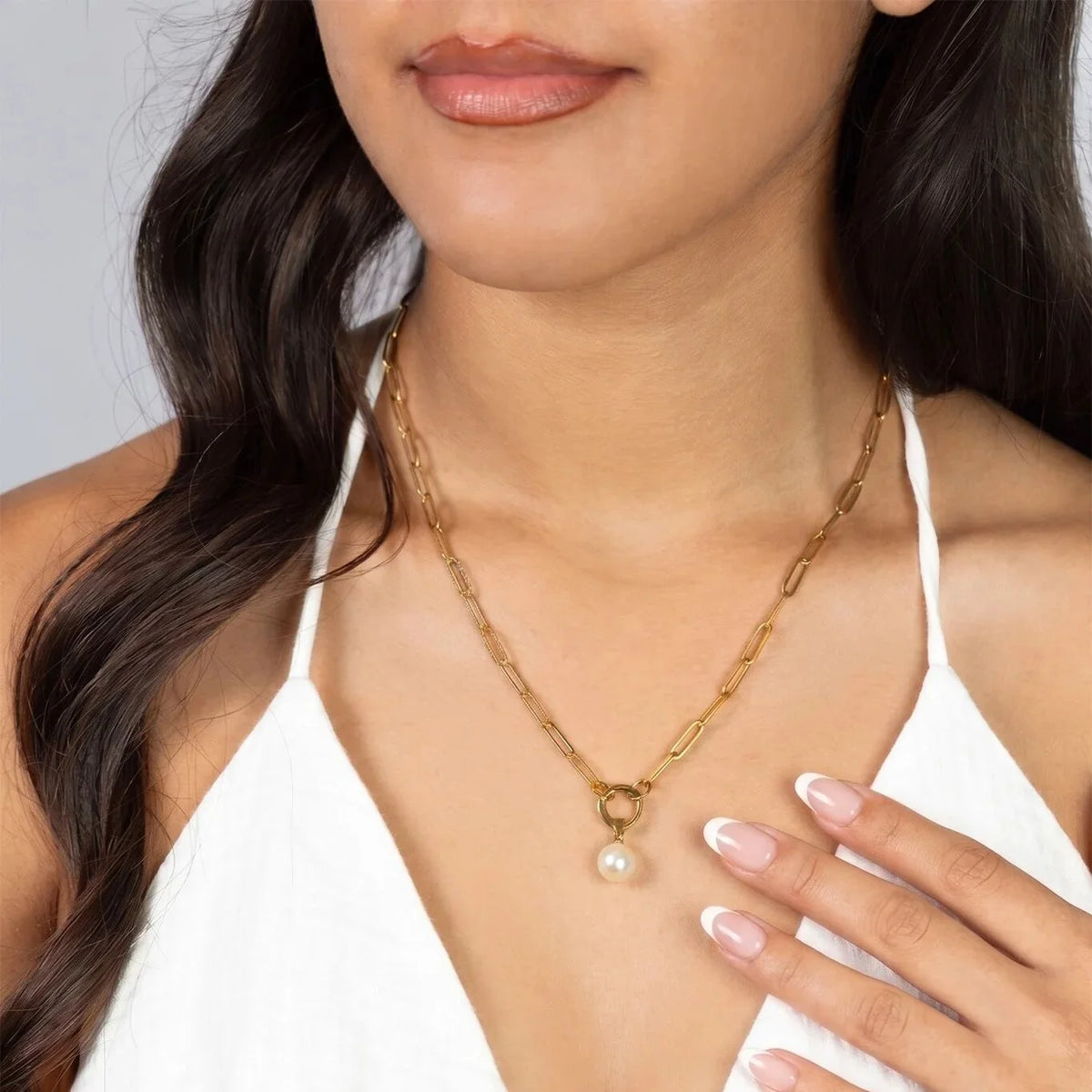 Gold-Kiska Glass Pearl Charm - 6 mm