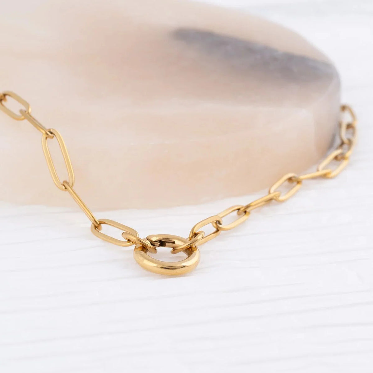 14K Gold Filled Plus™ Paperclip Charm Keeper Necklace