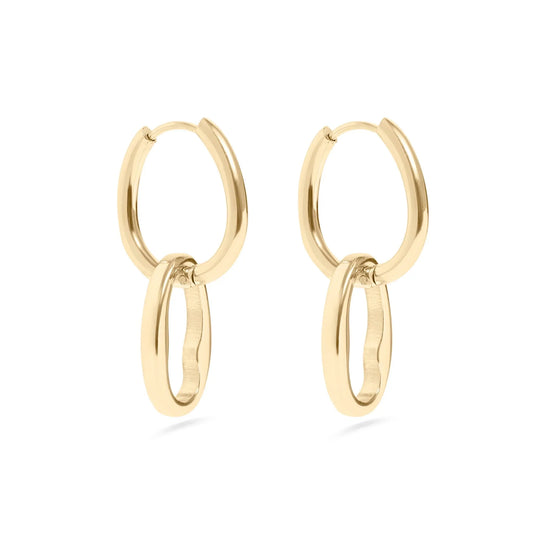 14K Gold Filled Plus™ Interlocked Oval Pendant Earrings