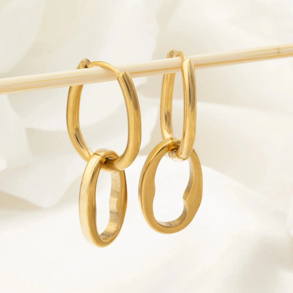14K Gold Filled Plus™ Interlocked Oval Pendant Earrings