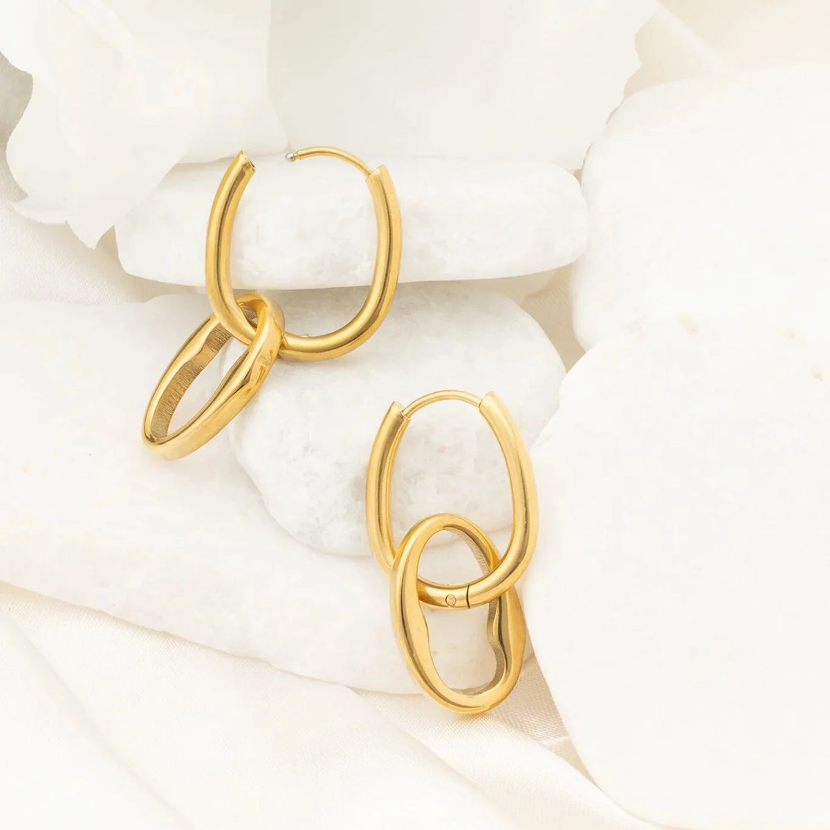 14K Gold Filled Plus™ Interlocked Oval Pendant Earrings