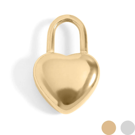 18K Gold PVD Heart Padlock Charm