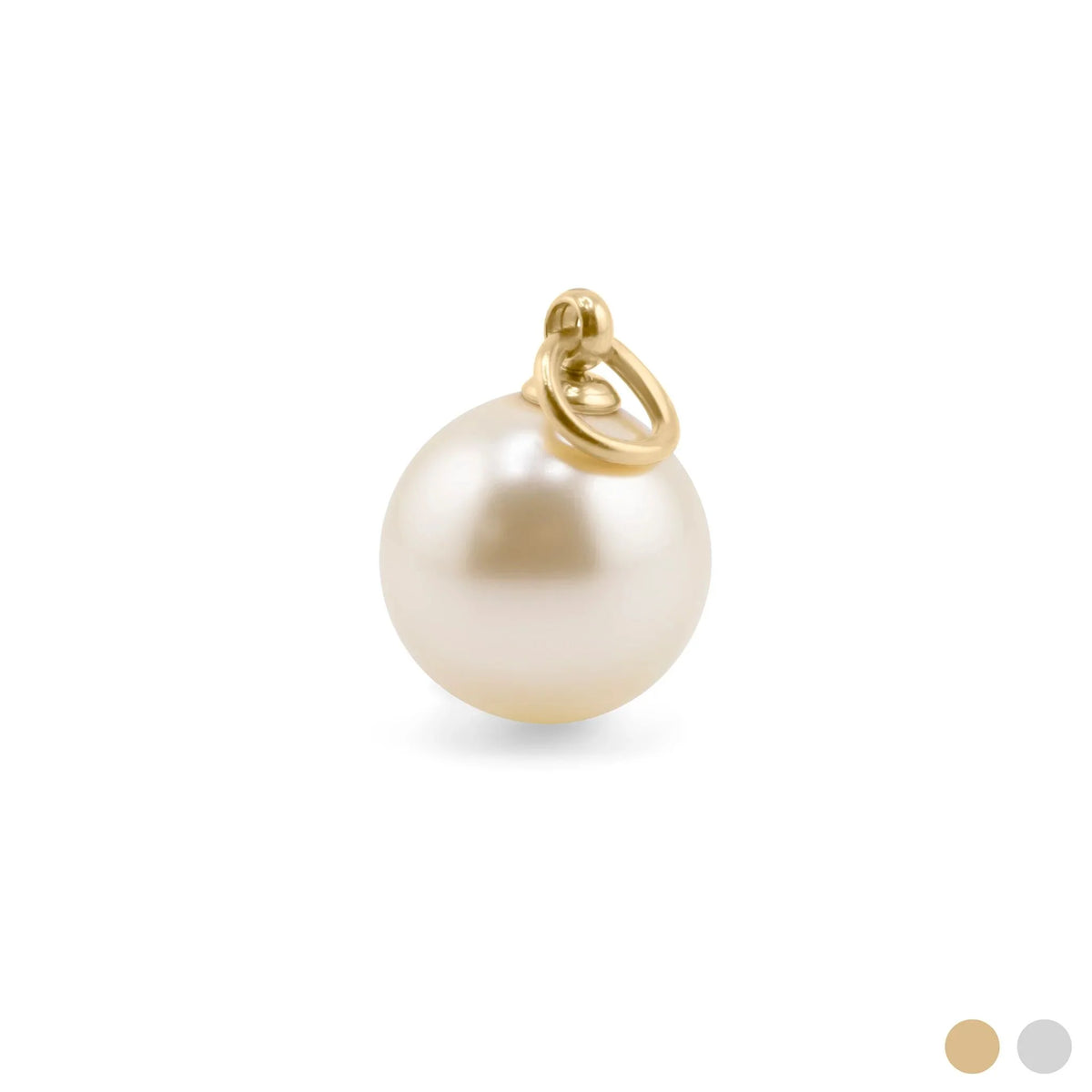 Gold-Kiska Glass Pearl Charm - 6 mm
