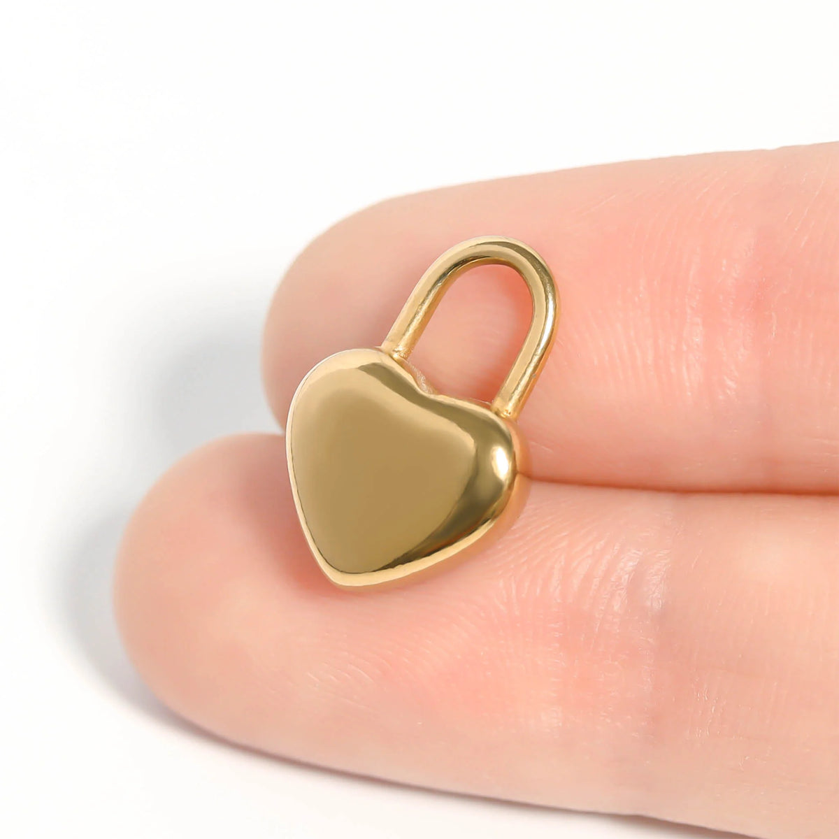 18K Gold PVD Heart Padlock Charm